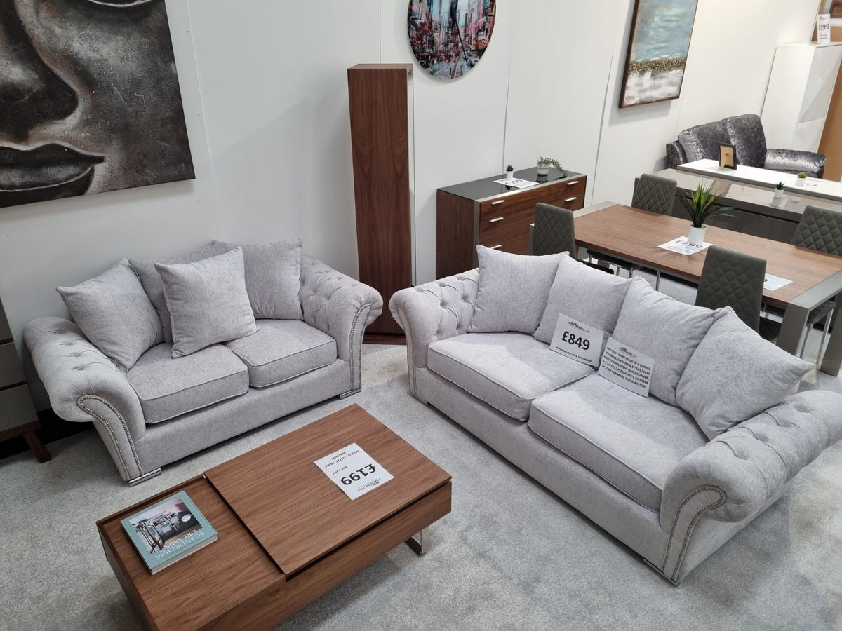 Amore Deluxe Sofa Set Chelsea Silver